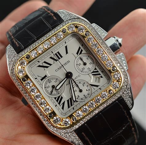 santos de cartier watch diamond